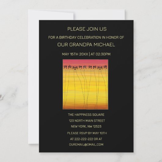 Schattigee tropische zomerzonsondergang Verjaardag Kaart (Voorkant)