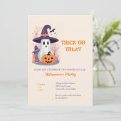 Schattigee truc behandelen kinder spook Halloween  Kaart (Staand voorkant)