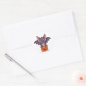 Schattigee truc of behandeling vleermuis ronde sticker (Envelop)