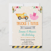 Schattigee truck tutu party uitnodiging (Voorkant)