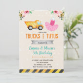 Schattigee truck tutu party uitnodiging (Staand voorkant)