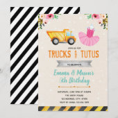 Schattigee truck tutu party uitnodiging (Voorkant / Achterkant)