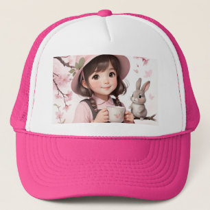 Schattigee Trucker Hat: Anime Girl. Pet