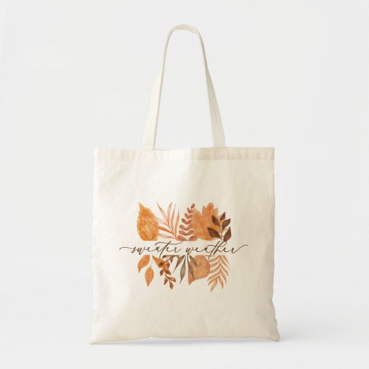 Schattigee trui weerschrift Herfst herfstbladeren Tote Bag (Voorkant)