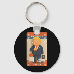 Schattigee Trump Action Figure Trend Shirt Sleutelhanger