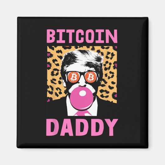 Schattigee Trump Bitcoin Daddy Crypto Finance Mone Magneet (Voorkant)