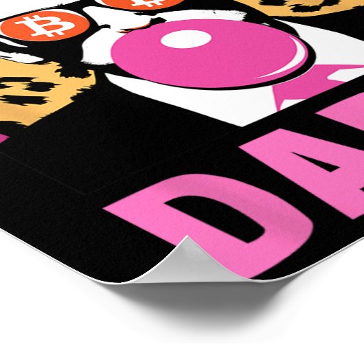 Schattigee Trump Bitcoin Daddy Crypto Finance Mone Poster (Hoek)