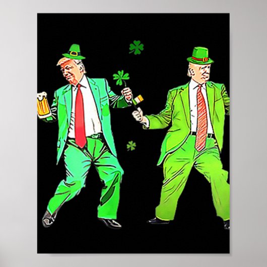 Schattigee Trump Dance St. Patricks Day Funny Trum Poster (Voorkant)