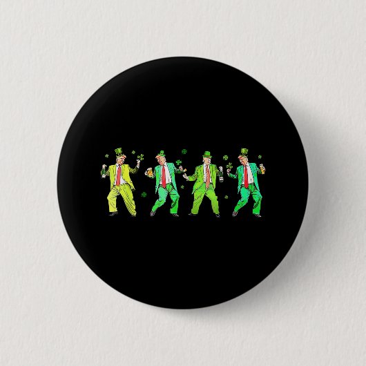 Schattigee Trump Dance St. Patricks Day Funny Trum Ronde Button 5,7 Cm (Voorkant)