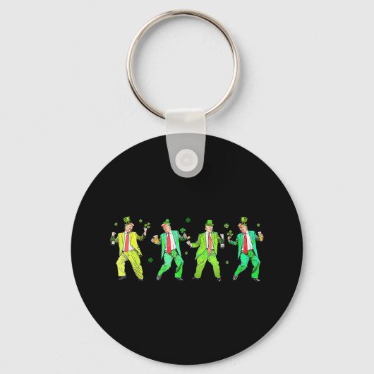Schattigee Trump Dance St. Patricks Day Funny Trum Sleutelhanger (Voorkant)