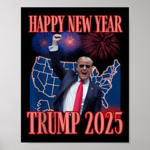 Schattigee Trump Gelukkig Nieuwjaar 2025 45 47 Out Poster