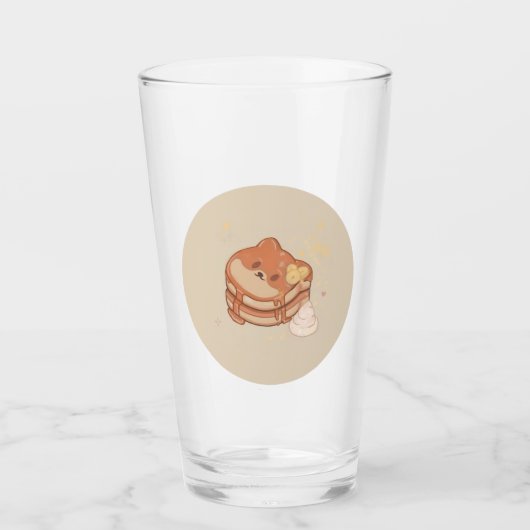 Schattigee tuimelaar, Kawaii Shiba Inu Glass Cup Glas (Voorkant)