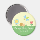 Schattigee Tuin Dragonfly en Snail Baby shower Fav Magneet (Voorkant / Achterkant)