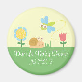 Schattigee Tuin Dragonfly en Snail Baby shower Fav Magneet (Voorkant)