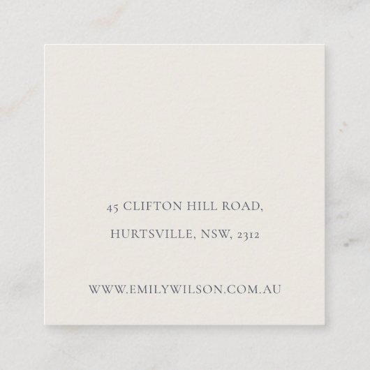 Schattigee tuin gebladerte vlinders Waterverf Vierkante Visitekaartje (Achterkant)