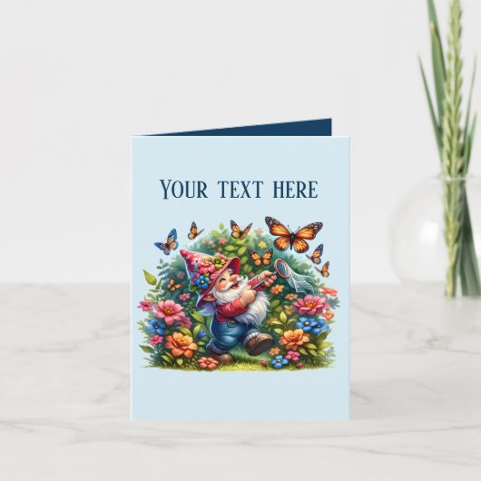 Schattigee Tuin kabouter liefhebbers tekst toevoeg Kaart (Voorkant)