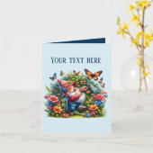 Schattigee Tuin kabouter liefhebbers tekst toevoeg Kaart (Gele Bloem)
