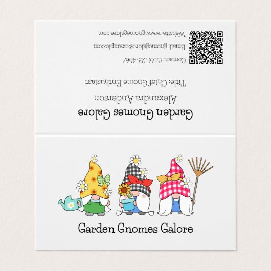 Schattigee tuin kabouters 6 stoten loyaliteit visitekaartje (Buitenkant ongevouwen)