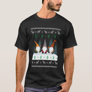 Schattigee tuin kabouters Xmas elf lelijke kerst l T-shirt
