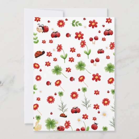 Schattigee Tuin kleine bug baby shower Kaart (Achterkant)