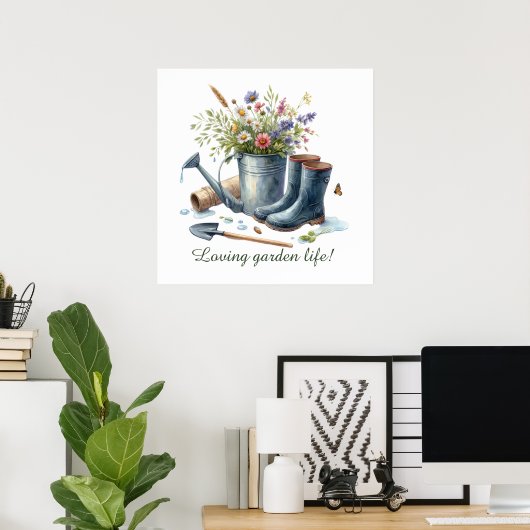 Schattigee Tuin leven aanpasbaar Poster (Thuiskantoor)