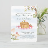 Schattigee tuin picknick Baby shower Kaart (Staand voorkant)