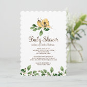 Schattigee tuin slak bijen bijenkorf feestuitnodig kaart (Staand voorkant)