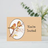 Schattigee Tuin Vogels Paar Bruiloft Jubileum Kaart (Staand voorkant)