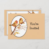 Schattigee Tuin Vogels Paar Bruiloft Jubileum Kaart (Voorkant / Achterkant)