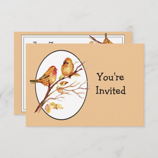 Schattigee Tuin Vogels Paar Bruiloft Jubileum Kaart (Voorkant / Achterkant)