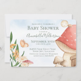 Schattigee Tuinpaddenstoelen en lieveheersbeestje Kaart