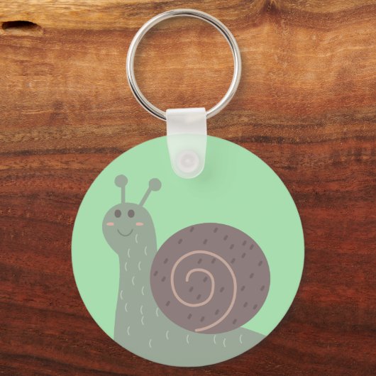 Schattigee Tuinslak Gepersonaliseerde Kinderen Sleutelhanger (Achterkant)