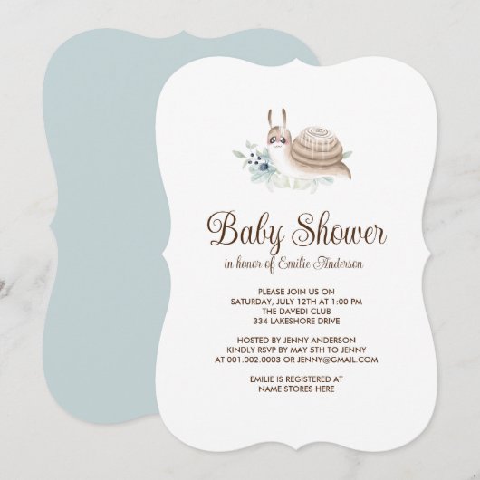 Schattigee Tuinslak Kaneel Bun Feestuitnodiging Kaart (Voorkant / Achterkant)