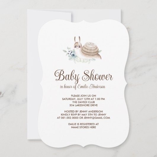 Schattigee Tuinslak Kaneel Bun Feestuitnodiging Kaart (Voorkant)