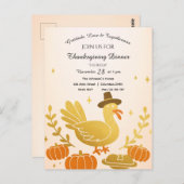 Schattigee Turkije Fun Family Thanksgiving Briefkaart (Voorkant / Achterkant)