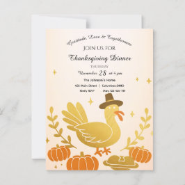 Schattigee Turkije Fun Family Thanksgiving Briefkaart