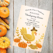 Schattigee Turkije Fun Family Thanksgiving Uitnodi Kaart