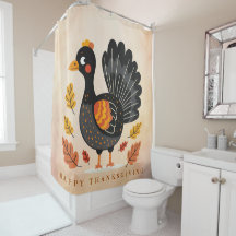 Schattigee Turkije Happy Thanksgiving Douchegordij