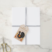 Schattigee Turkije Happy Thanksgiving Gift Label Cadeaulabel (Met Touw)