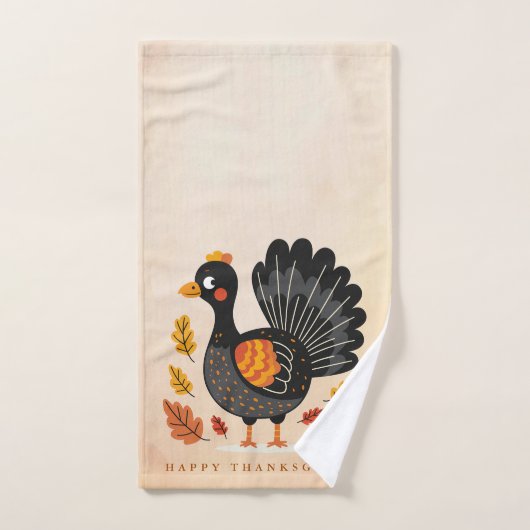 Schattigee Turkije Happy Thanksgiving handdoek (Handdoek)