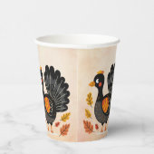 Schattigee Turkije Happy Thanksgiving Paper Cups Papieren Bekers (Rechts)