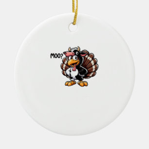 Schattigee Turkije Moo Fake Koe Head Funny Herfst  Keramisch Ornament