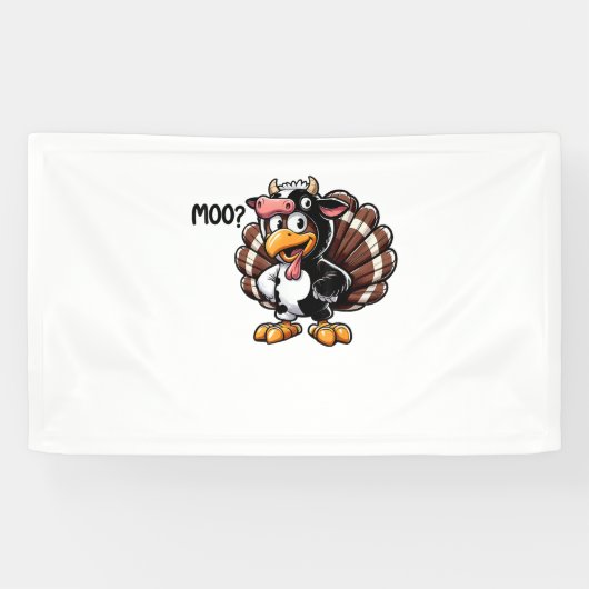 Schattigee Turkije Moo Fake Koe Head Funny Herfst Spandoek (Horizontaal)