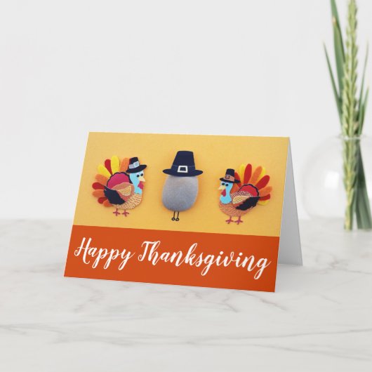 Schattigee Turkije Pelgrim Craft Thanksgiving Kaar Kaart (Voorkant)