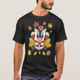 Schattigee Turkije Pelgrim Rijden Koe Kostuum Mooi T-shirt
