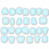 Schattigee Turquoise alfabet Stickers (Voorkant)