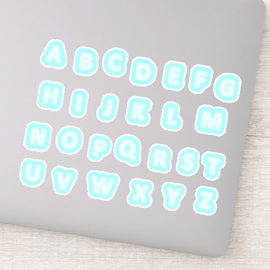 Schattigee Turquoise alfabet Stickers (Detail)