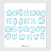Schattigee Turquoise alfabet Stickers (Vel)