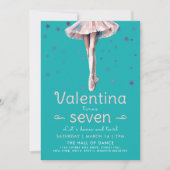 Schattigee turquoise ballerina dans en twirl verja kaart (Voorkant)