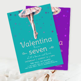 Schattigee turquoise ballerina dans en twirl verja kaart